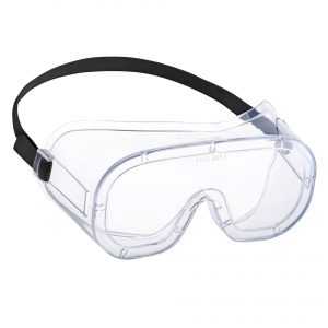 عینک محافظ بدون تهویه از ورود گازهای شیمیایی و هوای آلوده به فضای داخل چشم جلوگیری می‌کند